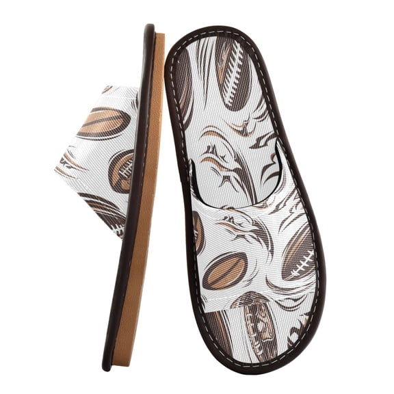 Unisex Travel Sandals House Slippers Includes Free Storage Bag for Hotel, Travel, Home American Football Elements