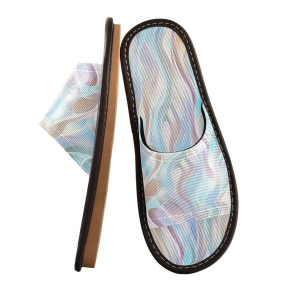 Unisex Travel Sandals House Slippers Includes Free Storage Bag for Hotel, Travel, Home Colorful Patterns