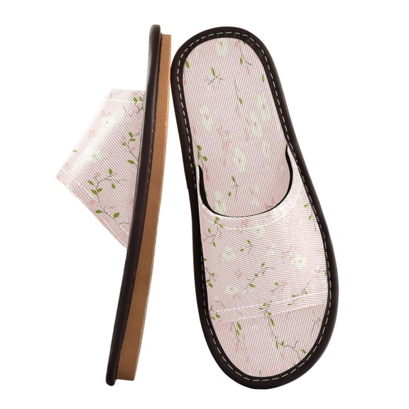 Unisex Travel Sandals House Slippers Includes Free Storage Bag for Hotel, Travel, Home Cute Floral Pastel