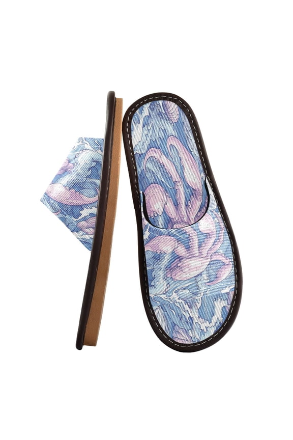 Unisex Travel Sandals House Slippers Includes Free Storage Bag for Hotel, Travel, Home Hand-drawn Sea Creatures