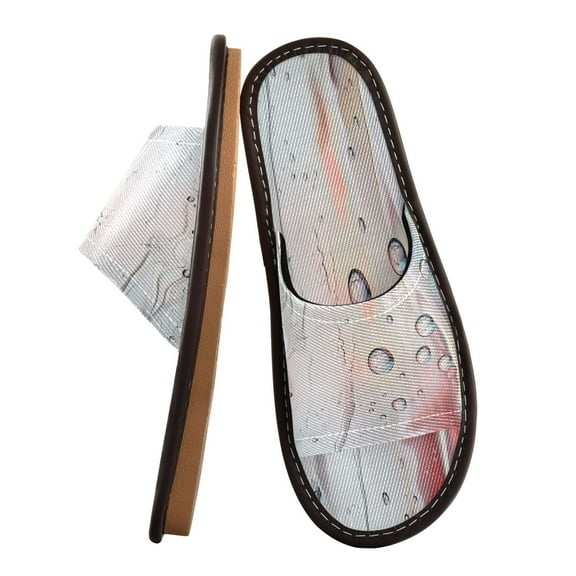 Unisex Travel Sandals House Slippers Includes Free Storage Bag for Hotel, Travel, Home Liquid Metal and Water Painting