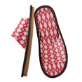 thumbnail image 1 of Unisex Travel Sandals House Slippers Includes Free Storage Bag for Hotel, Travel, Home Red Background with White Snowflakes, 1 of 8