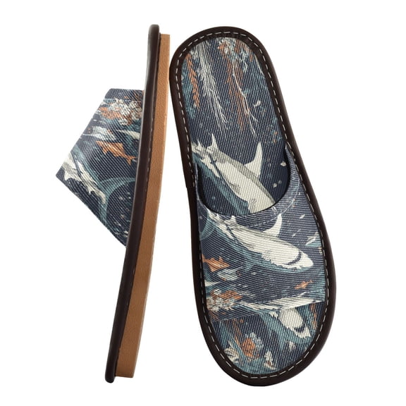 Unisex Travel Sandals House Slippers Includes Free Storage Bag for Hotel, Travel, Home Sharks and Sea Creatures