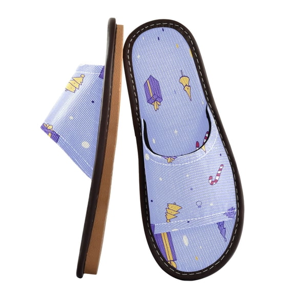 Unisex Travel Sandals House Slippers Includes Free Storage Bag for Hotel, Travel, Home Simple Christmas Elements