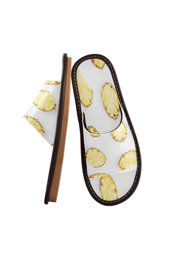 Unisex Travel Sandals House Slippers Includes Free Storage Bag for Hotel, Travel, Home Sliced Pineapple