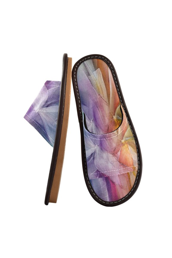 Unisex Travel Sandals House Slippers Includes Free Storage Bag for Hotel, Travel, Home Transparent Leaf Skeletons