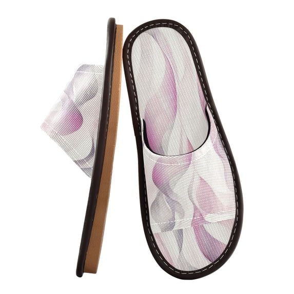 Unisex Travel Sandals House Slippers Includes Free Storage Bag for Hotel, Travel, Home Watercolor Abstract Wavy Lines
