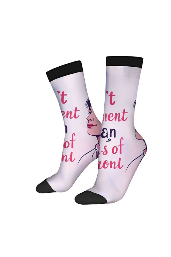 Unisex Trendy Socks - 2 Pairs with Stylish Women ' s Profile Design & ' It ' s an to Be an Ally ' Text Perfect for All Seasons