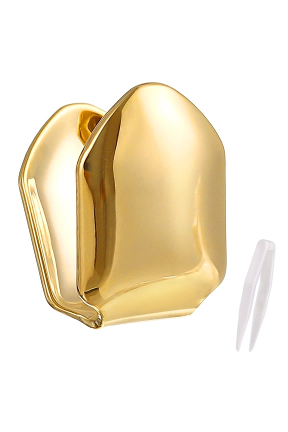 Unisex Trendy Solid 14k Gold Plated Small Single Tooth Hip Hop Teeth Grill (Gold)