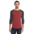 thumbnail image 1 of Unisex Triblend 3/4-Sleeve Raglan - CRD BLK/ BLK TRB - XL, 1 of 3