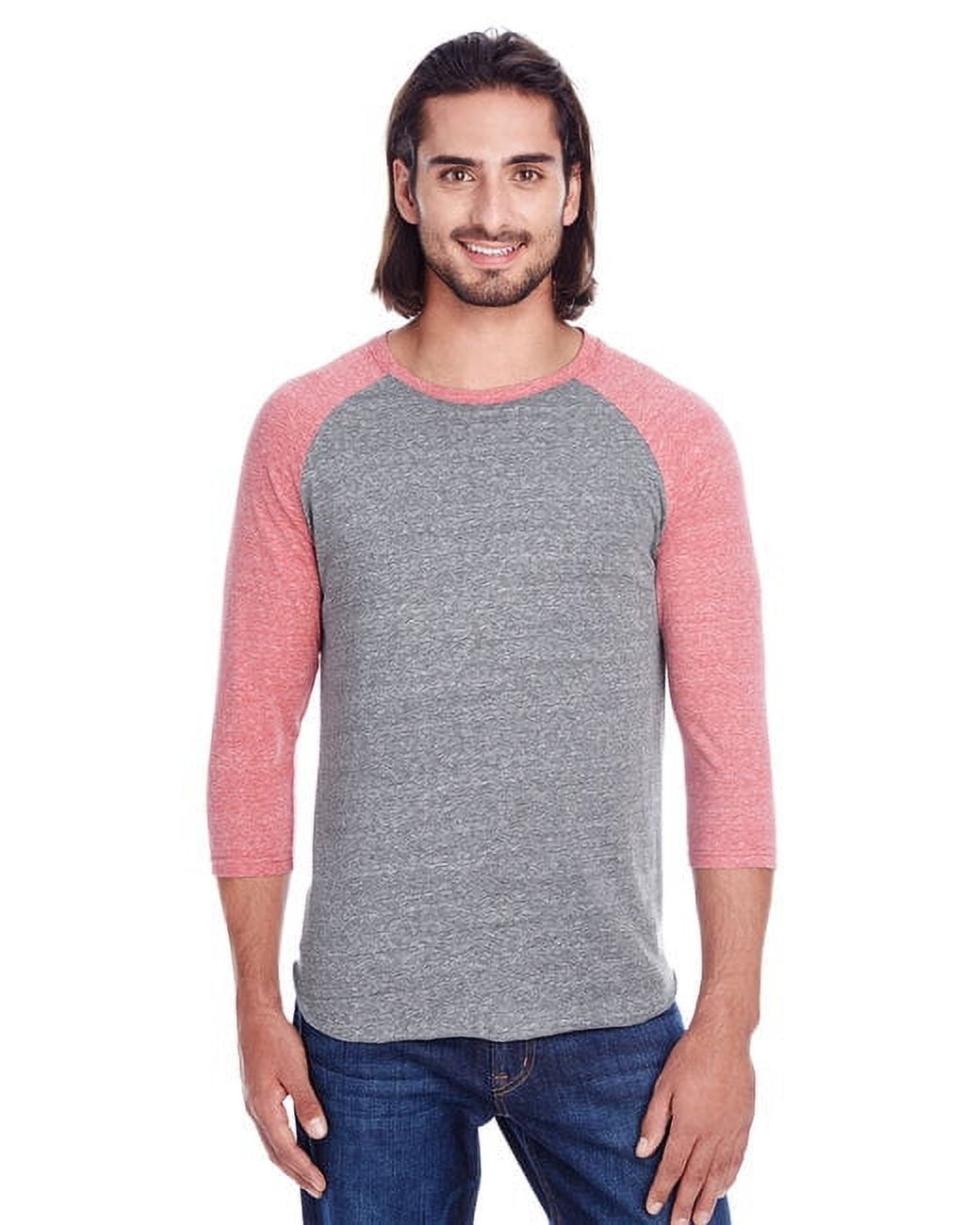 Oht Raglan Gray Unisex Triblend 3/4-Sleeve Raglan - GREY/ RED TRIBLD - 2XL - Walmart.com