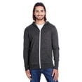 thumbnail image 1 of Unisex Triblend Full-Zip Light Hoodie - BLACK TRIBLEND - L, 1 of 2