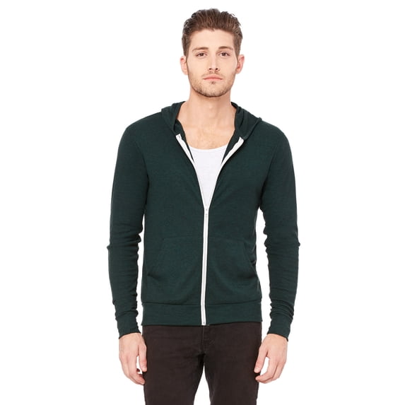 Unisex Triblend Full-Zip Lightweight Hoodie