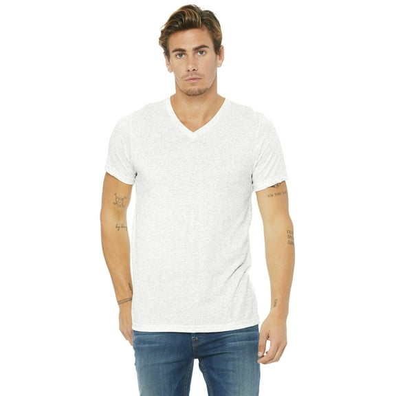 Unisex Triblend V-Neck T-Shirt - WHT FLCK TRIBLND - M
