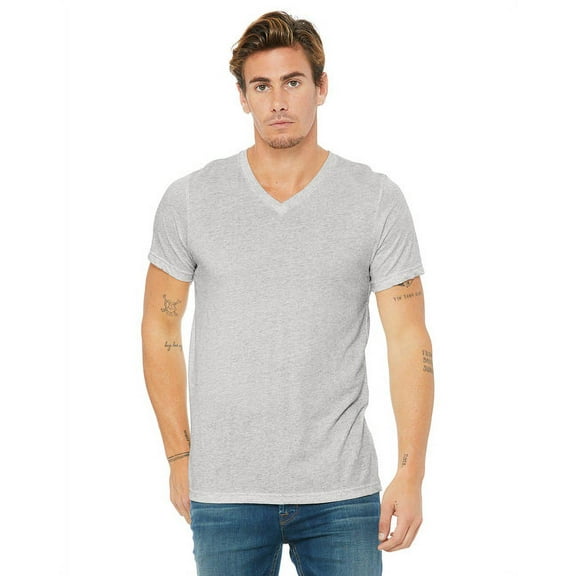 Unisex Triblend V-Neck T-Shirt - WHT FLCK TRIBLND - S