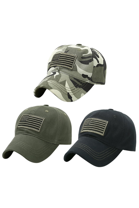 Unisex Trucker Baseball Cap with USA Flag Patch Tactical Style Adjustable Hat