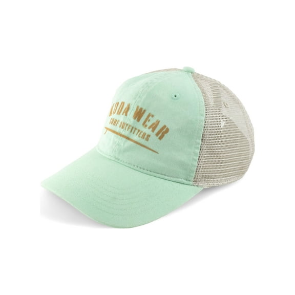 Unisex Trucker Cap - Teal With Tangerine Grunge Stencil