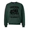 thumbnail image 1 of Unisex Trucker Haulin Ass For America Essential Adult Crew Neck Sweatshirt-Deep Forest-small, 1 of 4