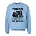thumbnail image 1 of Unisex Trucker Haulin Ass For America Essential Adult Crew Neck Sweatshirt-Light Blue-medium, 1 of 4