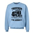 thumbnail image 1 of Unisex Trucker Haulin Ass For America Essential Adult Crew Neck Sweatshirt-Light Blue-xl, 1 of 4
