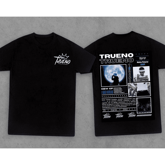 Unisex Trueno Tour 2025 Graphic T-Shirt, Sizes S-5XL, Tbun