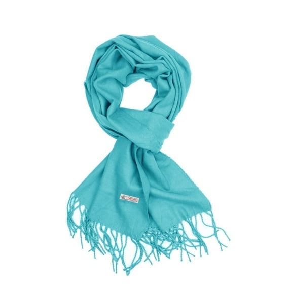 TZ Promise Men Women's Turquoise Scarves Solid Plain Classic Soft Long for Winter Warm