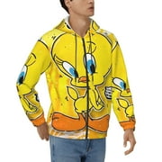 Unisex Tweety Bird Zip Up Hoodie With Pocket Graphic Pullover Hooded Sweatshirt Long Sleeve Teens Jacket