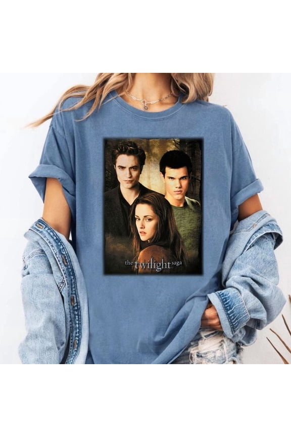 Unisex Twilight Ed And Bella Jacob Graphic T-Shirt, Sizes S-5XL, Tbun