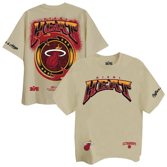 Unisex Two Hype Cream Miami Heat Drip & Dime Elevated Drop Shoulder T-Shirt