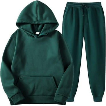 Unisex Two Piece Tracksuit Set Long Sleeve Sweatsuits & Pants Casual Outfits Clearance Men's And Women's Sports Tracksuits Pullover Hoodies Sweatpants Fall Winter Suit Army Green XXXL