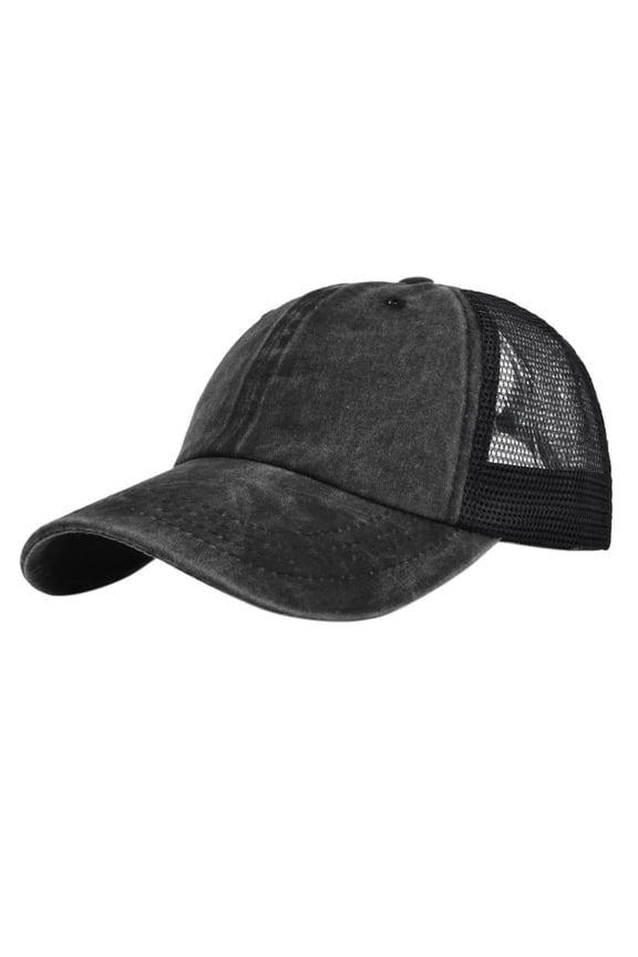 Unisex Two-Tone Color Block Baseball Cap Vintage Washed Distressed Sun Visor Outdoor Sport Hat Variant 3