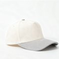 thumbnail image 1 of Unisex Two Tone Cotton Patchwork Hat,Suede Brim Flat Bill Trucker Baseball Cap, Adjustable Snapback Crown Cap,Blank Plain Crown Patchwork Hat for Running Hiking Fishing Travel Streetwear Skate Grey, 1 of 4