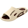 thumbnail image 1 of Unisex Two-Tone Fashion Letter Print EVA Thick Platform Slide Sandals Non Slip Shower Slippers,43, 1 of 3