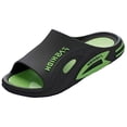 thumbnail image 1 of Unisex Two-Tone Fashion Letter Print EVA Thick Platform Slide Sandals Non Slip Shower Slippers,45, 1 of 3