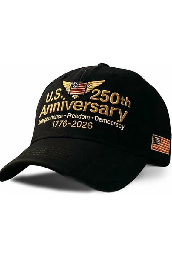 Unisex US 250th Anniversary Hat For Outdoor Activity Commemorative Celebration Baseball Hat with Embroidery Design