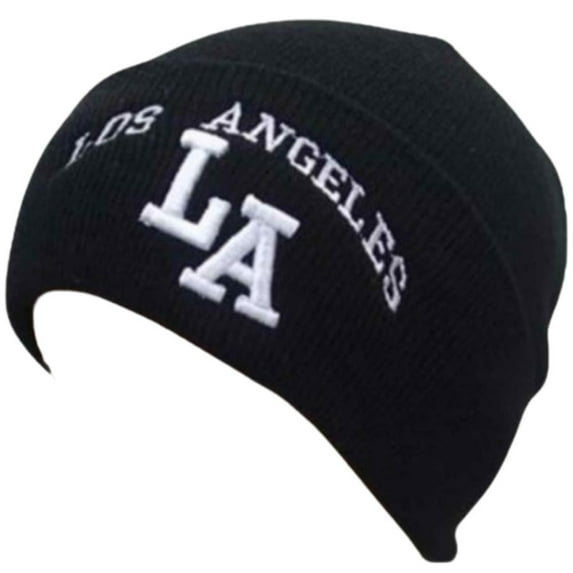 COUVER Unisex US City Name Embroidered Beanie, LA/Black, One Size, 1pc.