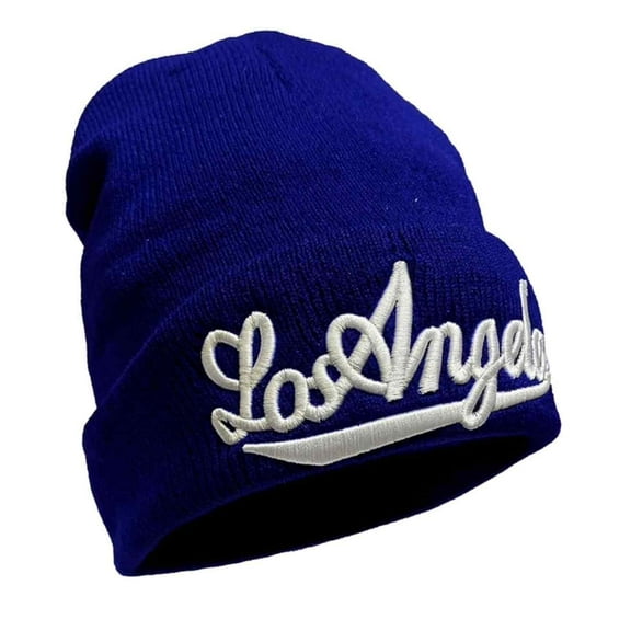 COUVER Unisex US City Name Embroidered Beanie, LA/Royal Blue, One Size, 1pc.
