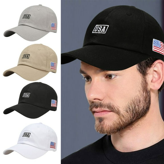 Unisex USA Flag Baseball Cap Flat Brim Embroidery Adjustable Hip Hop Style