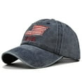 thumbnail image 1 of Unisex USA Flag Baseball Cap, Patriotic Embroidered Cotton Snapback Hat, Distressed Washed Adjustable Cap for 4th of July, Independence Day, Outdoor Events and Daily Wear-Navy, 1 of 5