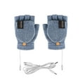thumbnail image 1 of Unisex USB Heated Fingerless Winter Gloves, Rechargeable Heating Hand Warmers, Knitting Hands Full & Half Fingerless Heated Gloves, Warm Gloves for Winter Daily Use and Laptop Activities, 1 of 5