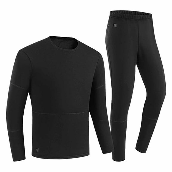 Unisex USB Heated Thermal Underwear Set - 42/52 Zones Electric Long Johns, 3-Speed Temperature Control (35℃-55℃) Soft Cotton-Spandex Base Layer for Outdoor/Arthritis Users