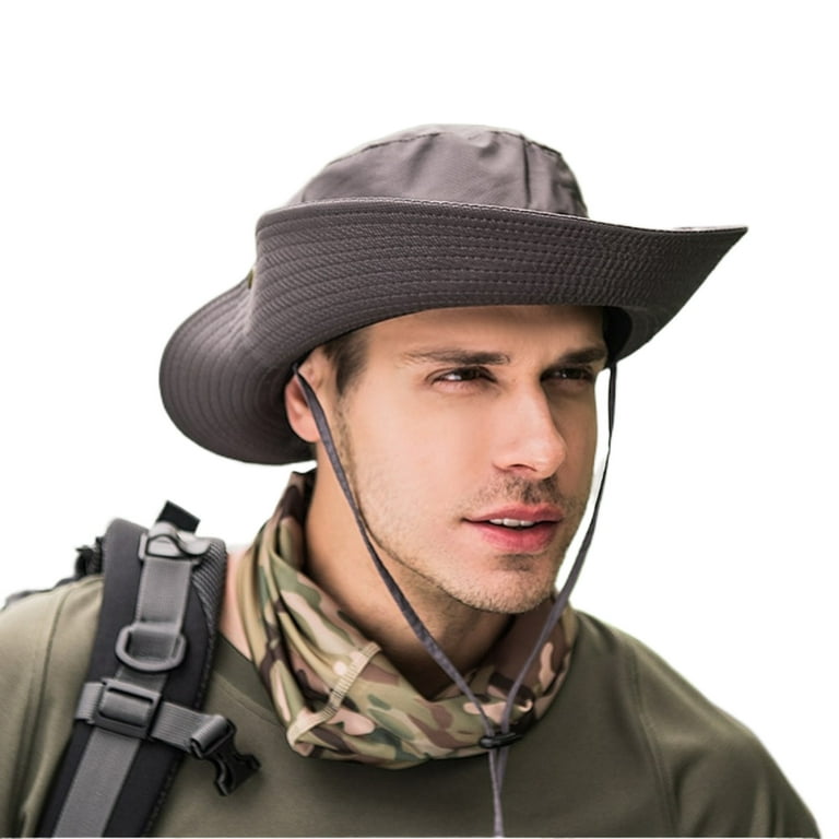 Unisex UV Protection Bucket Hat Boonie Hunting Fishing Outdoor Cap Wide  Brim Military Sun Hats