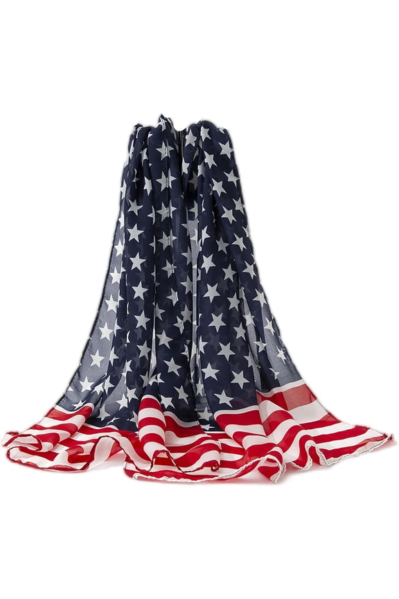 Unisex UV Sun Protection Scarf, Lightweight Breathable Sunscreen Shawl And Neck Wrap For Outdoor Activities, American Flag Print, Red White Blue
