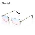 thumbnail image 1 of Unisex UV400 Eyeglasses Retro Women Vintage Sunglasses Rectangle Rimless Gradient Glasses Sun Glasses BLUE PINK, 1 of 8