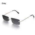 thumbnail image 1 of Unisex UV400 Eyeglasses Retro Women Vintage Sunglasses Rectangle Rimless Gradient Glasses Sun Glasses GRAY, 1 of 8