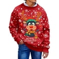 thumbnail image 1 of Unisex Christmas Sweater for Men Women Xmas Holiday Party Funny Print Knit Pullover,Red,XL, 1 of 5