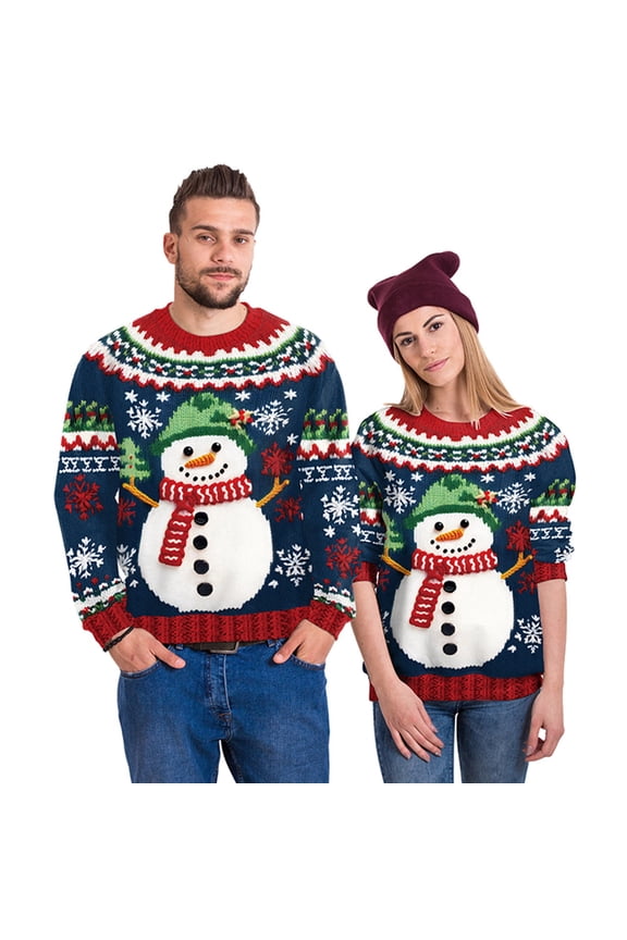 Unisex Ugly Christmas Sweater with 3D Christmas Tree Design Festive Holiday Pullover for Men and Women