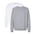 thumbnail image 1 of Unisex Ultimate CVC Crewneck Sweatshirt, 60/40 Cotton/Polyester Long Sleeve Fleece Winter Sweater (Athletic-Heather+White 2PCS, L), 1 of 7