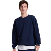 Unisex Ultimate CVC Crewneck Sweatshirt, 60/40 Cotton/Polyester Long Sleeve Fleece Winter Sweater Navy , S