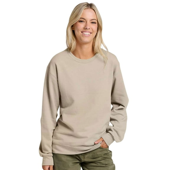 Unisex Ultimate CVC Crewneck Sweatshirt, 60/40 Cotton/Polyester Long Sleeve Fleece Winter Sweater (Putty , 2XL)